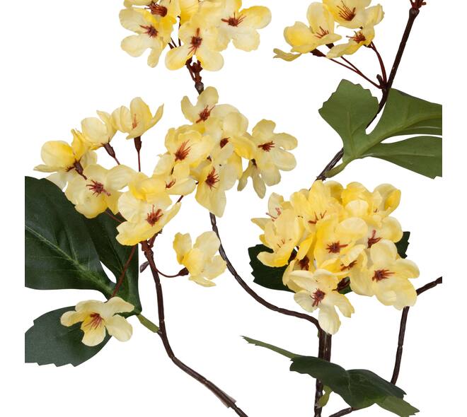 Branch cherry blossom artificial 73x27x16cm - Yellow