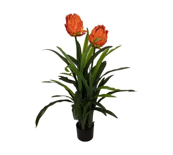 Flower protea artificial 80x75x116cm - Orange