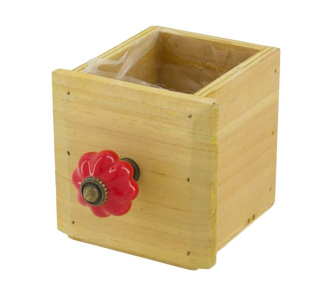 Planter plywood with plastic 9x9x9cm