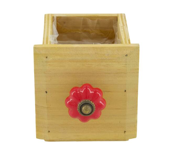 Planter plywood with plastic 9x9x9cm