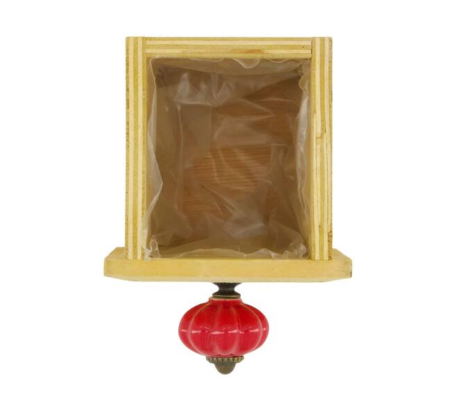 Planter plywood with plastic 9x9x9cm