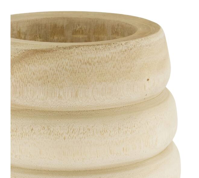 Vase paulownia wood 18x18x28cm - Natural