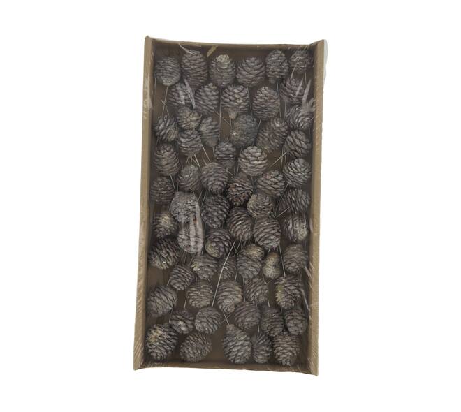 Muirii on wire stem 60pc in tray 36x20x5cm - White