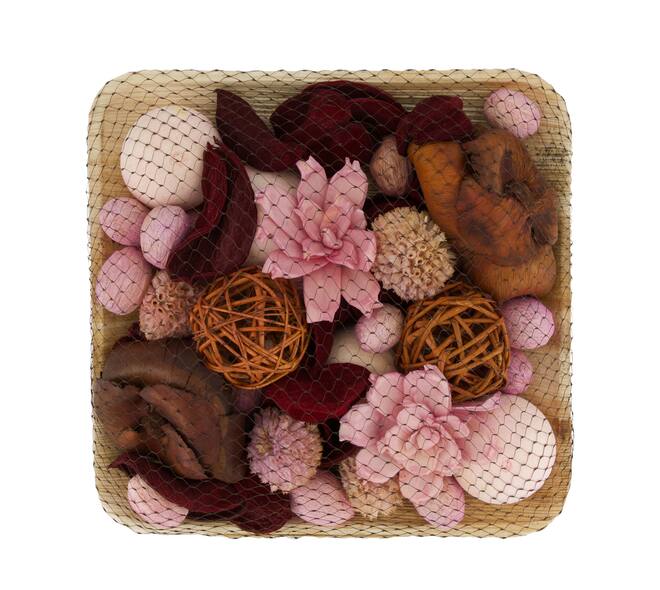 Potpourri with acacia plate nature 25.5x25.5x8cm - Multi