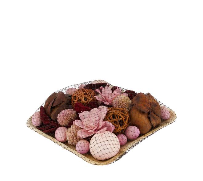 Potpourri with acacia plate nature 25.5x25.5x8cm - Multi