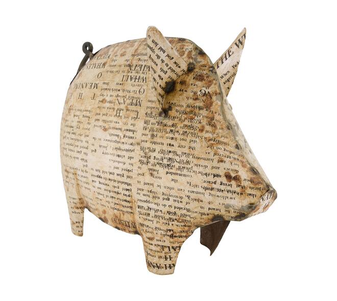 Statue pig metal 38x19x29cm