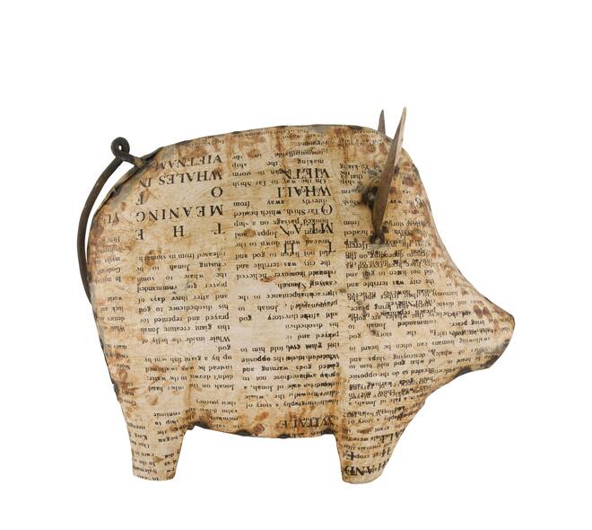 Statue pig metal 38x19x29cm