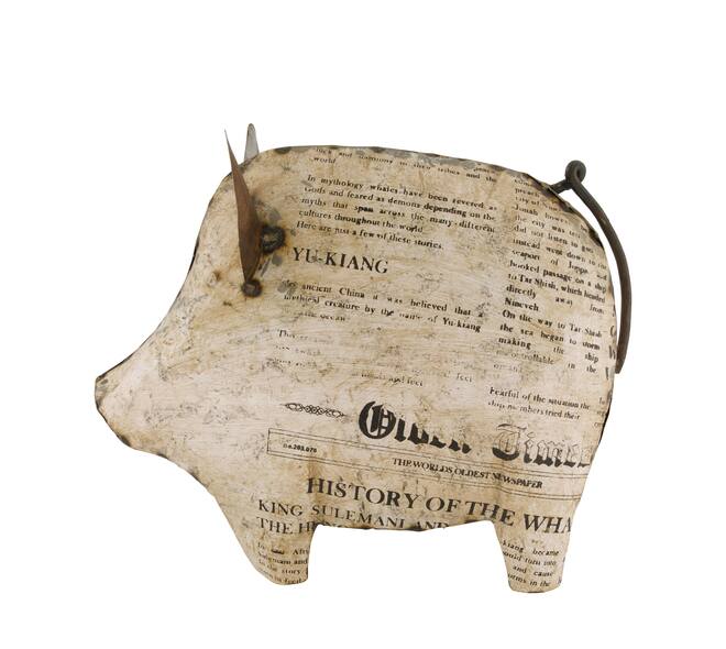 Statue pig metal 38x19x29cm