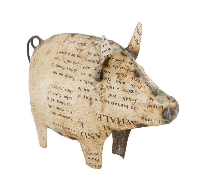 Statue pig metal 26x8x17cm