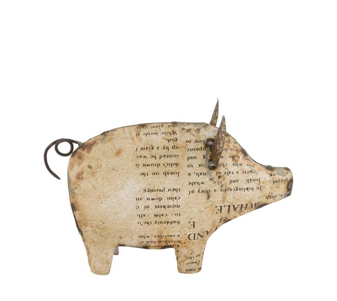 Statue pig metal 26x8x17cm