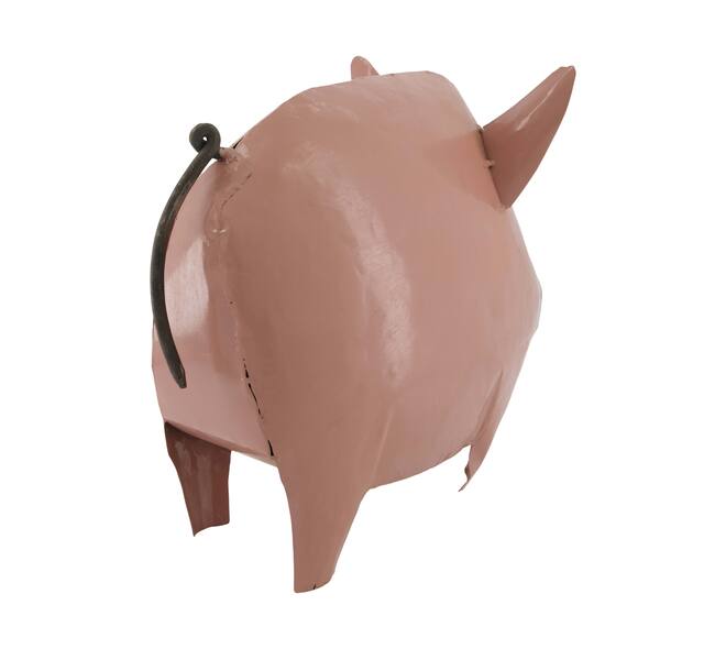 Statue pig metal 38x19x29cm - Pink