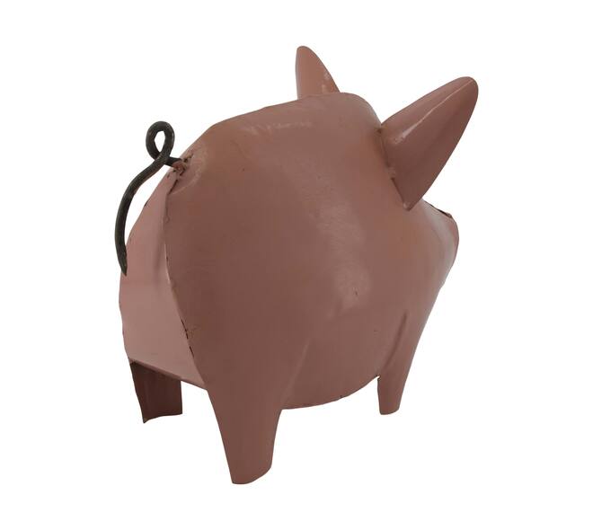 Statue pig metal 28x15x22cm - Pink