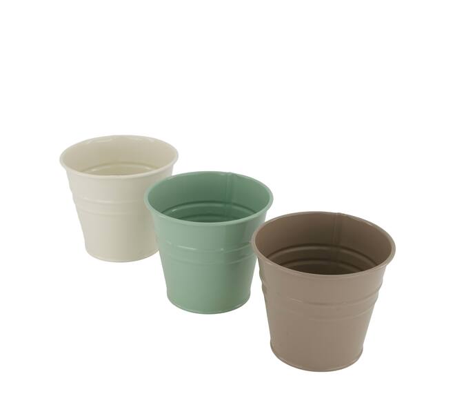 Planter round metal 17x17x16cm