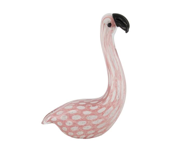 Statue flamingo glass 14x7x20cm - Pink