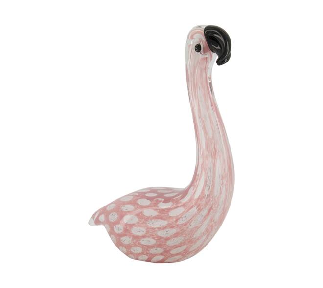 Statue flamingo glass 14x7x20cm - Pink