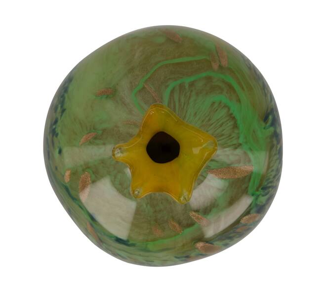 Statue pomegranate glass 12x12x13cm - Green