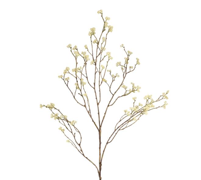 Branch flower spray artificial 118x30x6cm - White