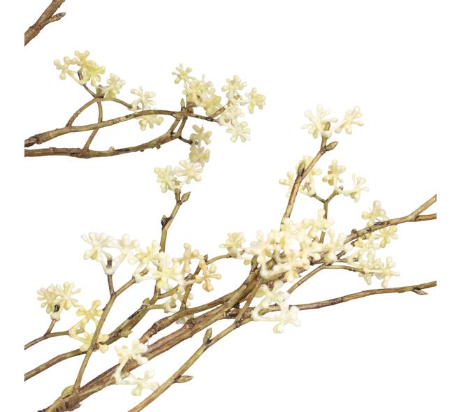 Branch flower spray artificial 118x30x6cm - White