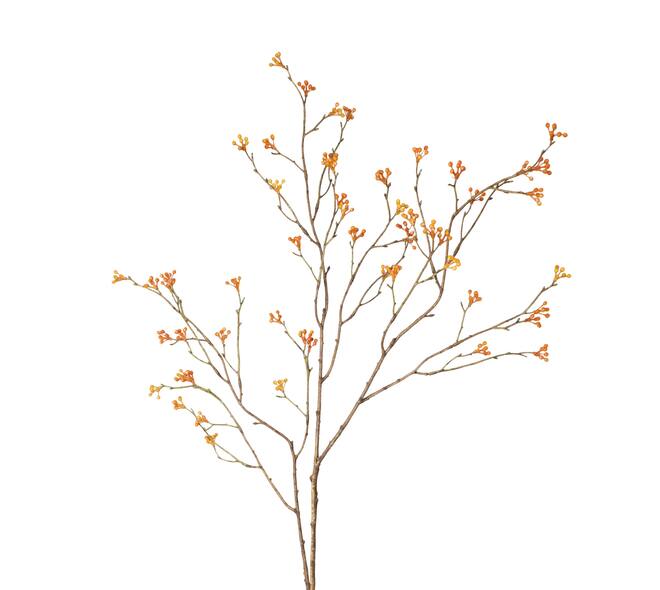 Branch berry spray artificial 100x30x5cm - Orange
