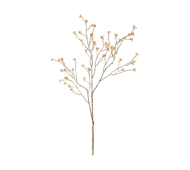 Branch berry spray artificial 100x30x5cm - Orange
