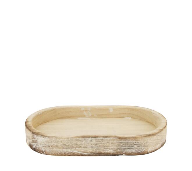 Bowl oval paulownia wood 36x20x5cm - White