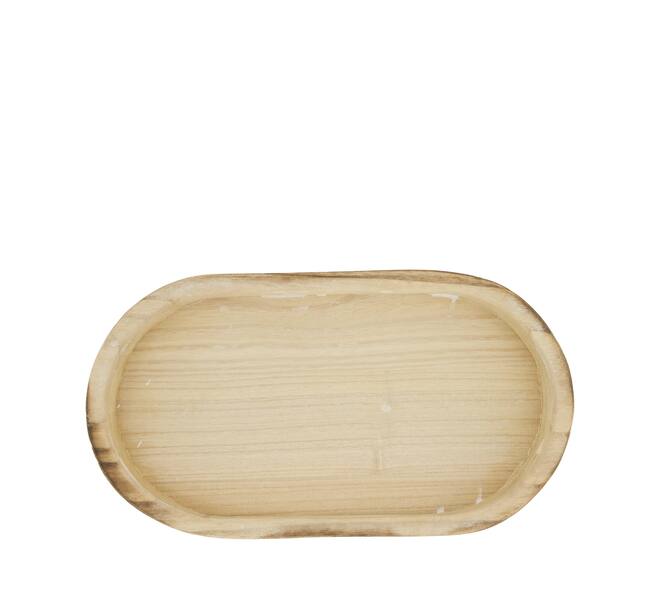 Bowl oval paulownia wood 36x20x5cm - White