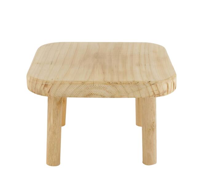 Tray square reclaimed wood on feet 20x20x13cm - Natural