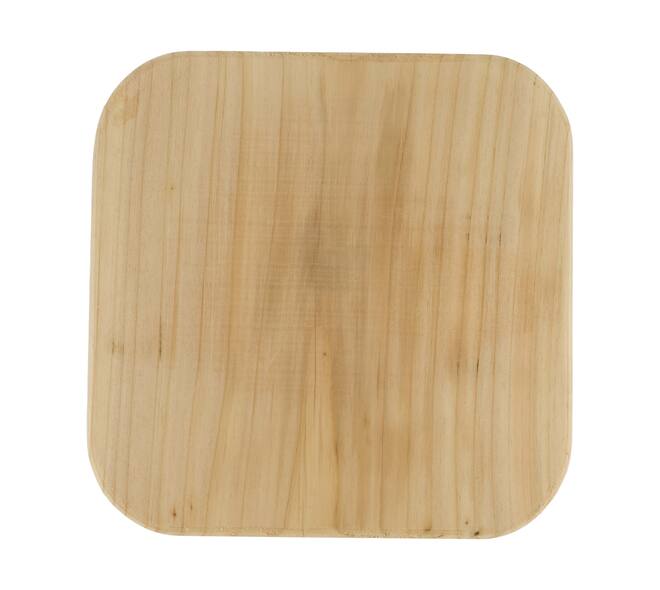 Tray square reclaimed wood on feet 20x20x13cm - Natural