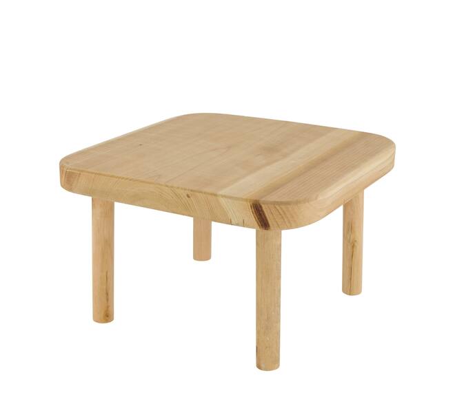 Tray square reclaimed wood on feet 24x24x15cm - Natural