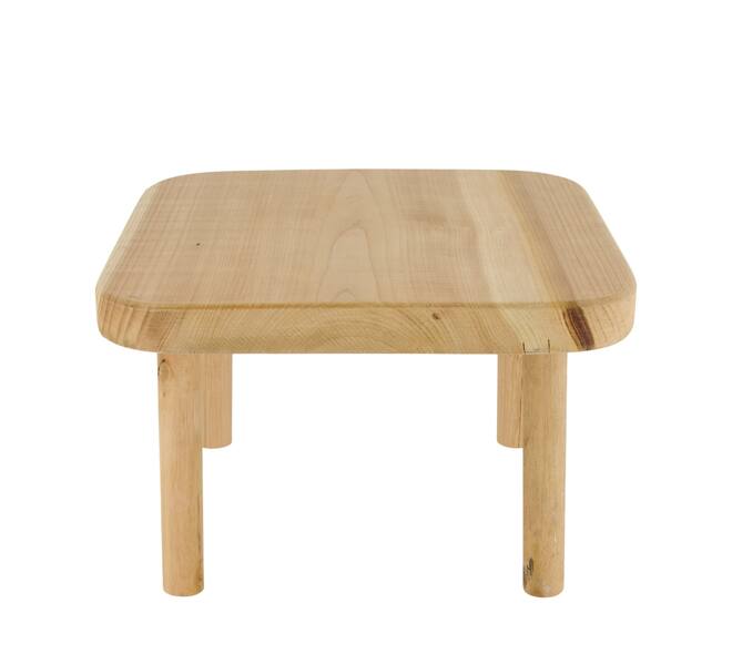 Tray square reclaimed wood on feet 24x24x15cm - Natural