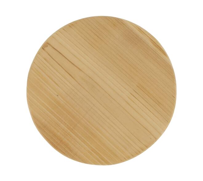 Tray round reclaimed wood on feet 20x20x13cm - Natural