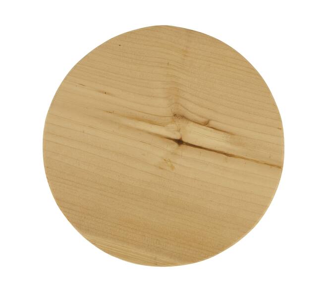 Tray round reclaimed wood on feet 24x24x15cm - Natural