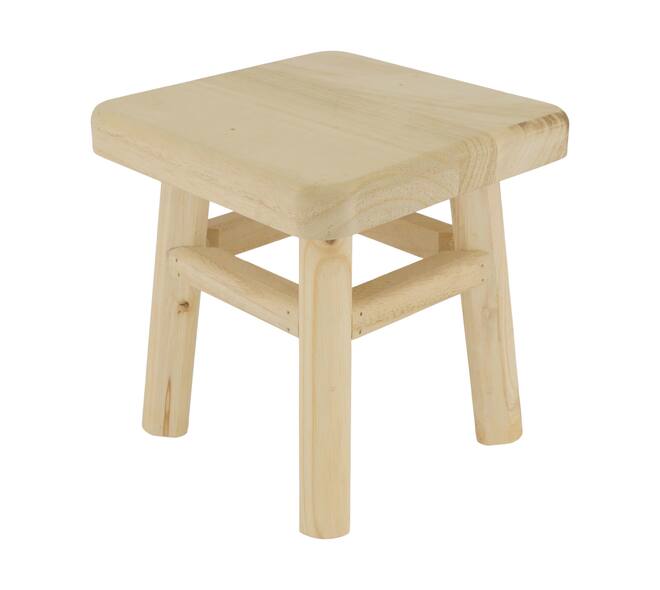 Tray square fir wood on feet 19x19x20cm - Natural