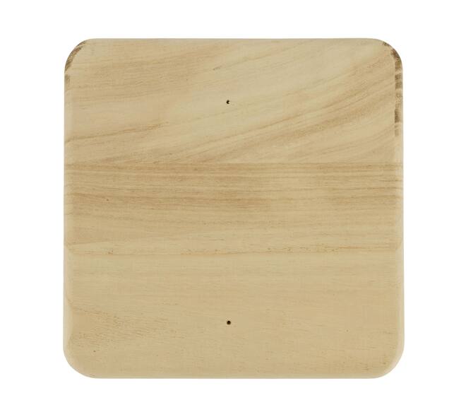 Tray square fir wood on feet 19x19x20cm - Natural