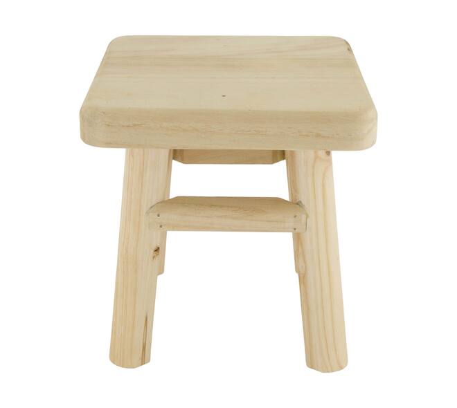 Tray square fir wood on feet 19x19x20cm - Natural