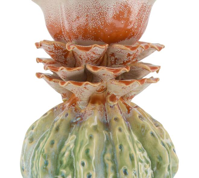 Vase ceramic 21x21x42cm - Green
