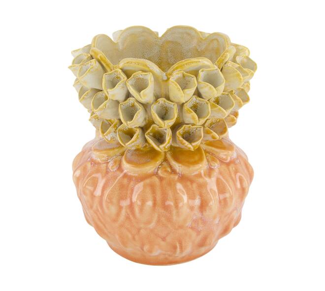 Vase ceramic 17.5x17.5x21cm - Orange