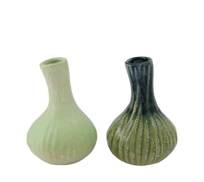 Vase ceramic 9.5x9.5x14.5cm C2 - Green