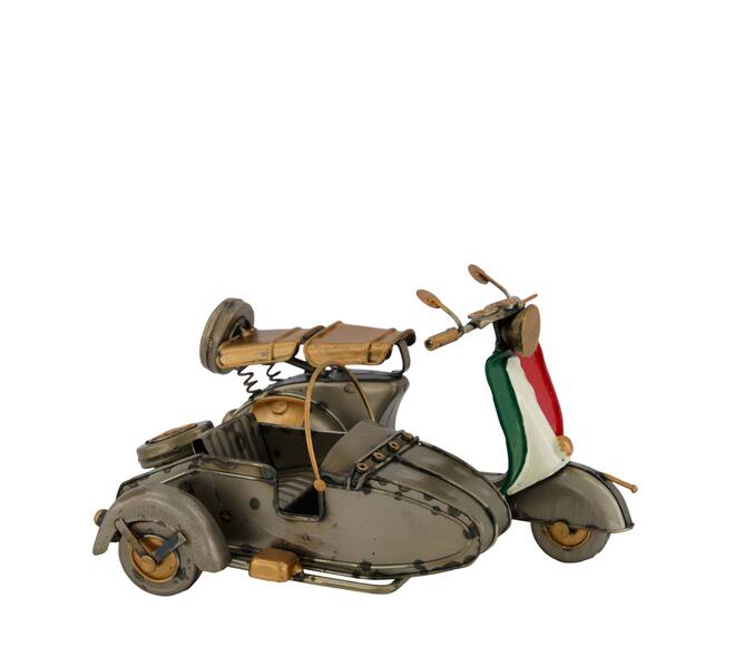 Figurine motorcycle with sidecar metal 17x14x11cm