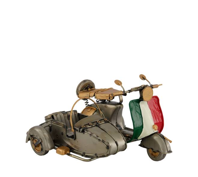 Figurine motorcycle with sidecar metal 17x14x11cm