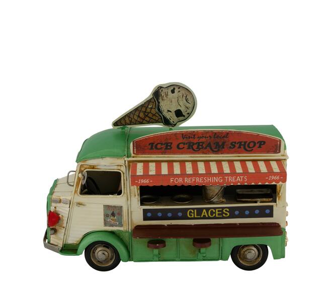 Figurine ice cream truck metal 28x16x21cm