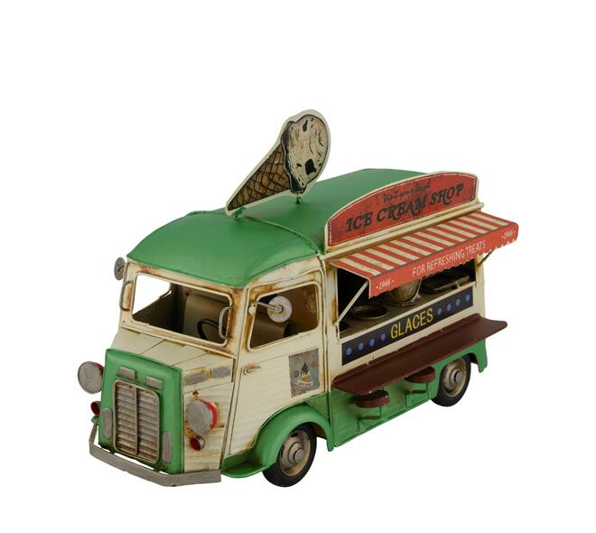 Figurine ice cream truck metal 28x16x21cm