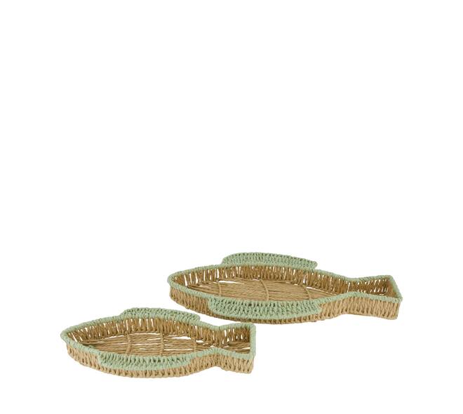 Tray fish paper rope 46x26x5cm S/2