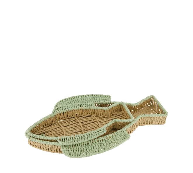 Tray fish paper rope 46x26x5cm S/2