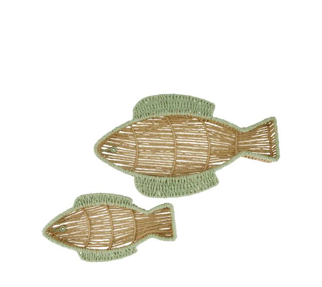 Tray fish paper rope 46x26x5cm S/2