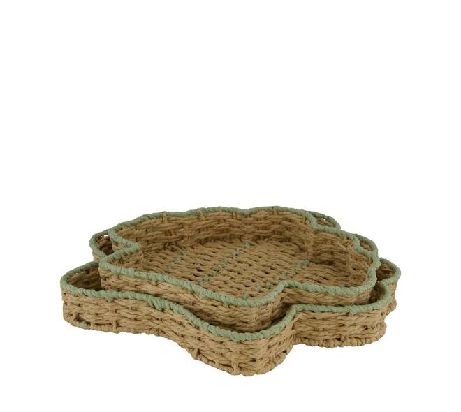 Tray shell paper rope 38x38x4.5cm S/2