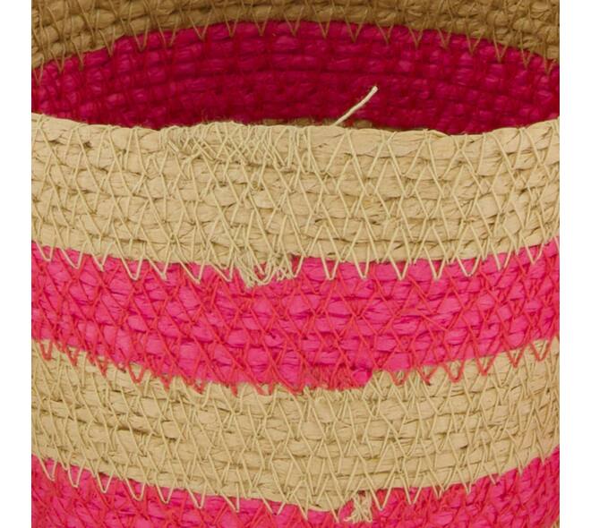 Planter paper rope with plastic 12x12x11cm A3 - Pink