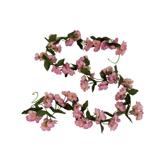 Garland flower blossom silk 220x13x13cm - Pink