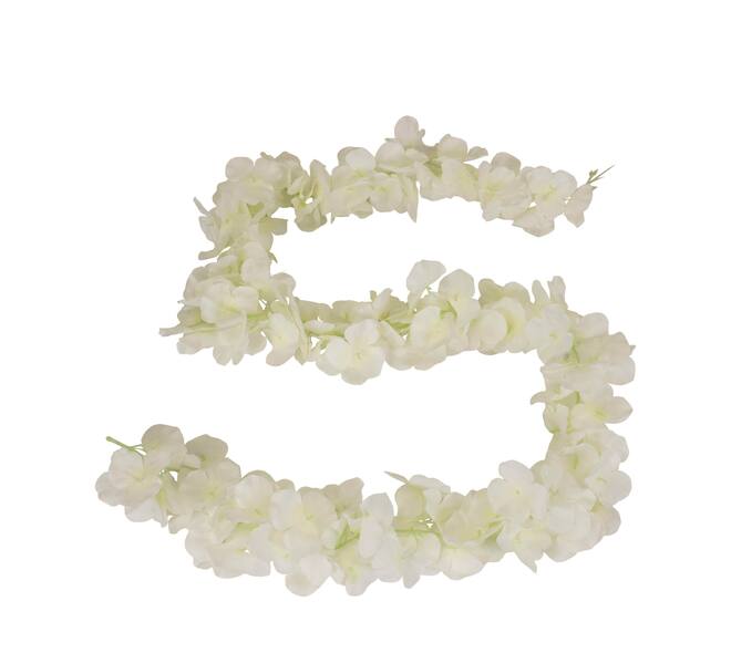 Garland flower frangipani silk 180x10x10cm - White