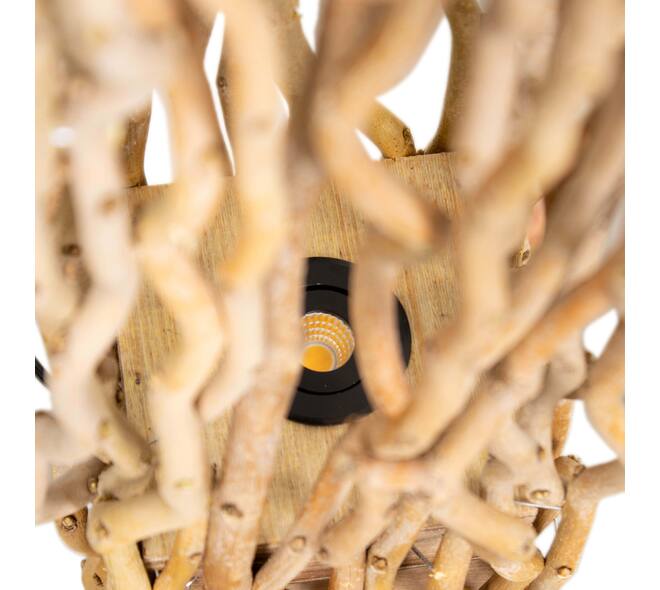 Floor lamp branch with lights chestnut 13x13x115cm